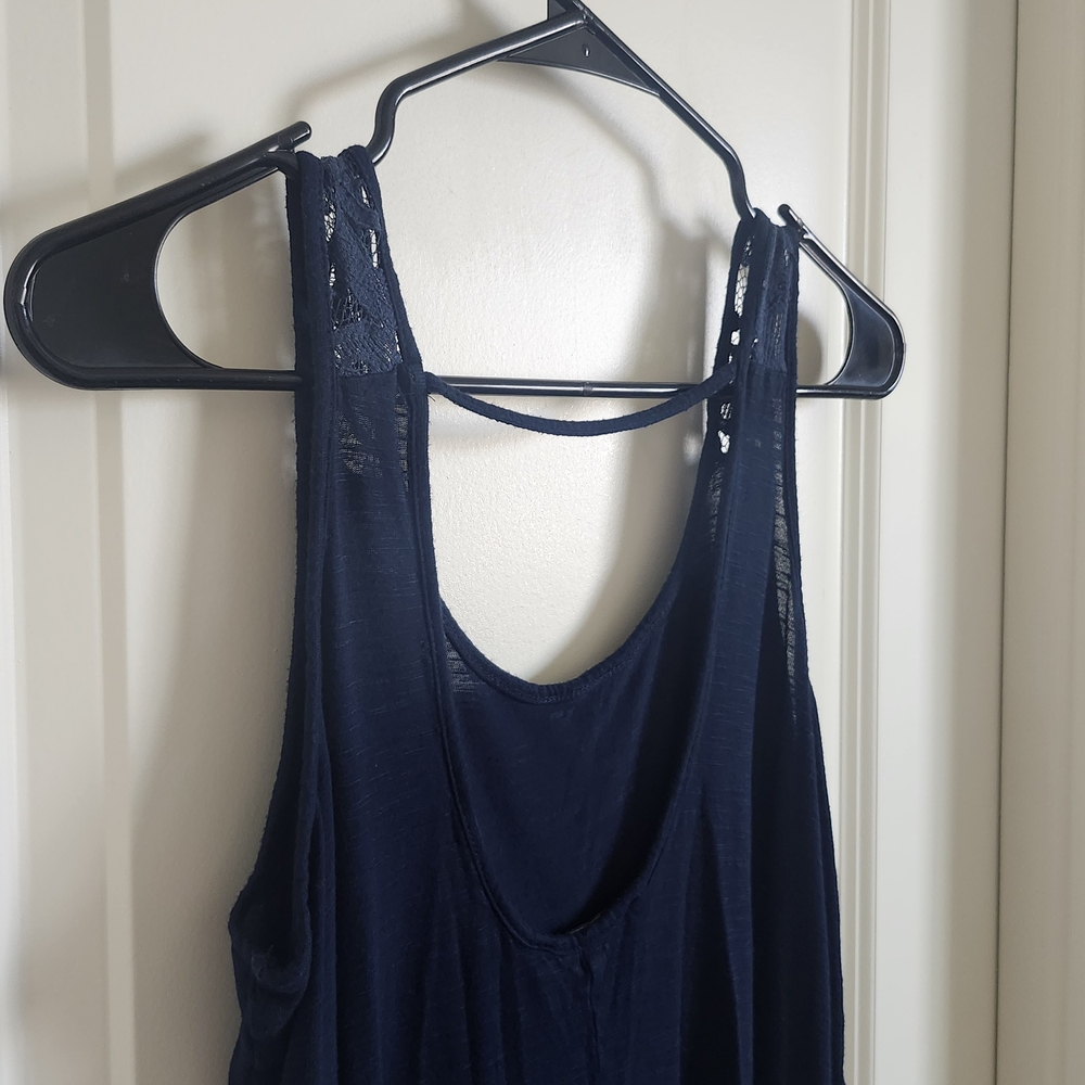 Chloe K Dark Blue Crop Tank
